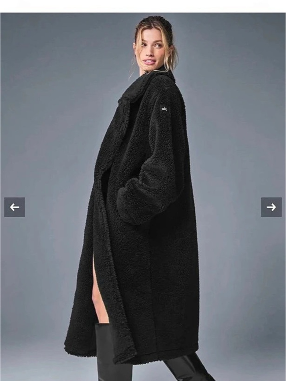 Alo Yoga Oversized Sherpa Trench in Black Large - Picture 2 of 6